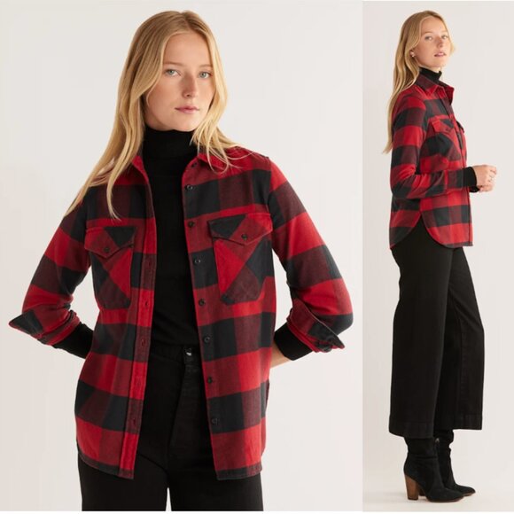 NWOT Pendleton Madison Cotton Flannel Shirt, Red/Black Buffalo Check, X-Small - Picture 1 of 14